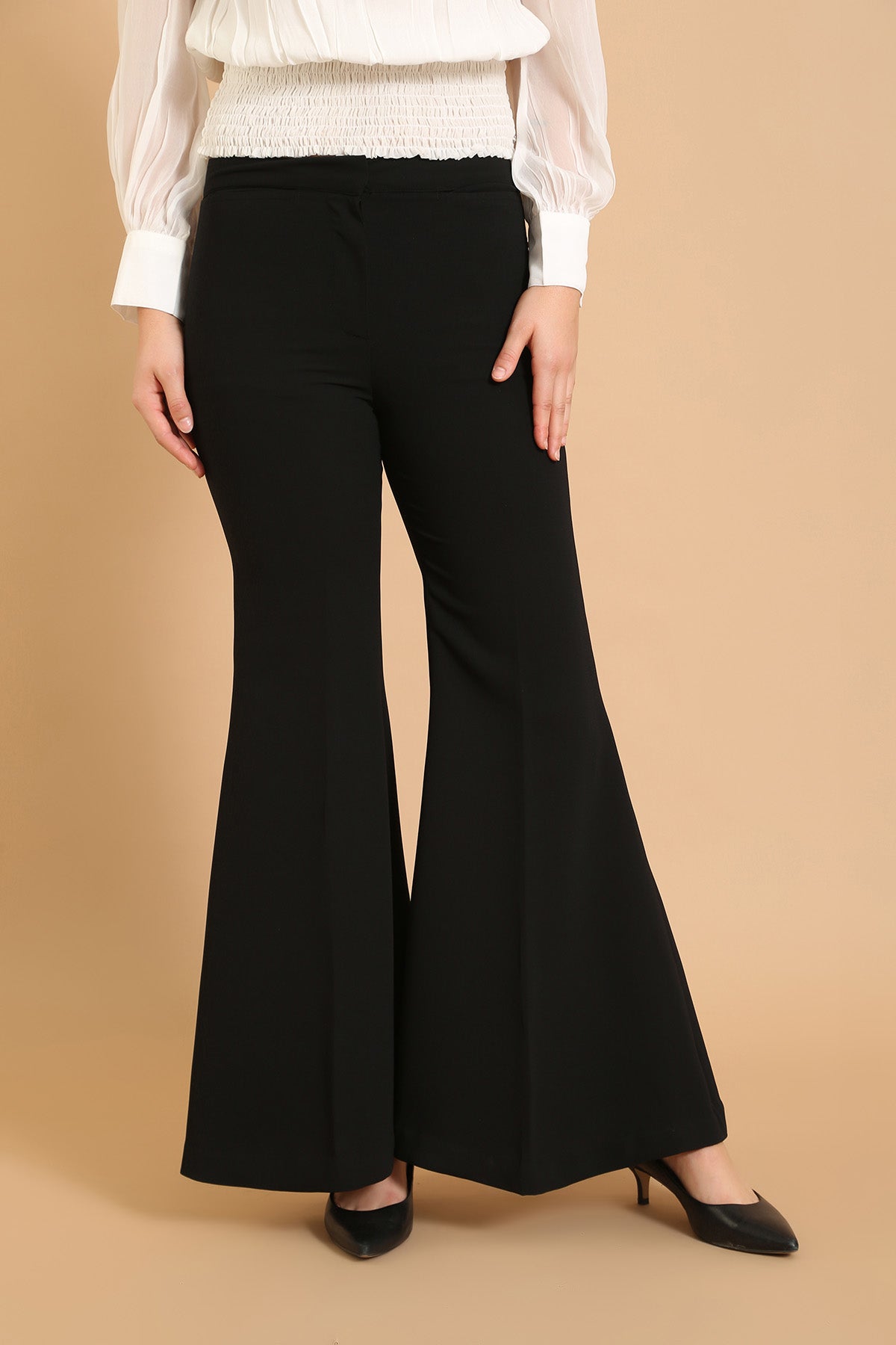2023 Dear-Lover Women′ S Bell Bottom Pants Solid Color Elastic High Waist  Flare Pants Women - China Pants and Jean price | Made-in-China.com